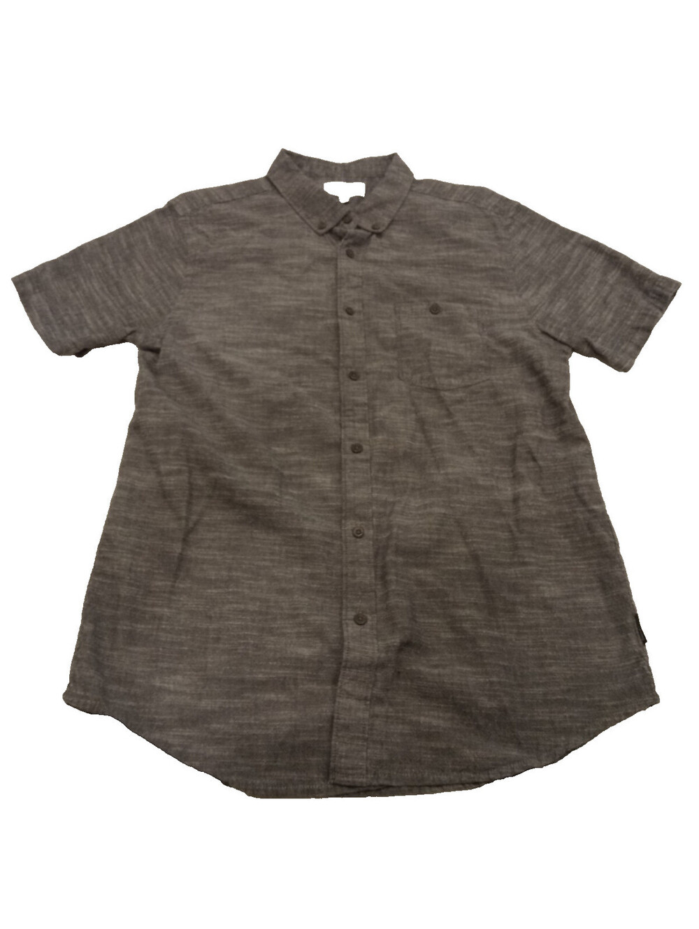 Billabong Shirt Mens Large Gray Marled Short Sleeve Button Up Heathered Pocket L